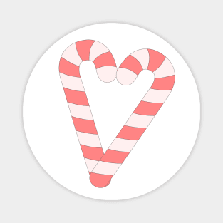 Candy Cane Heart Magnet